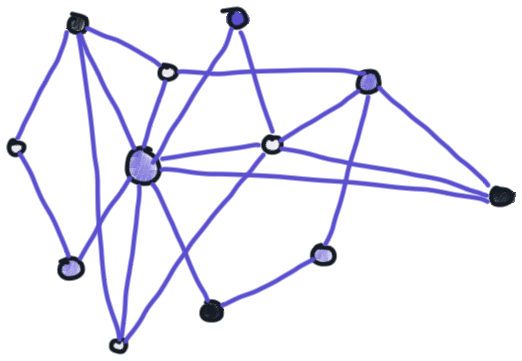Visual representation of a network or web structure with interconnected nodes and links.