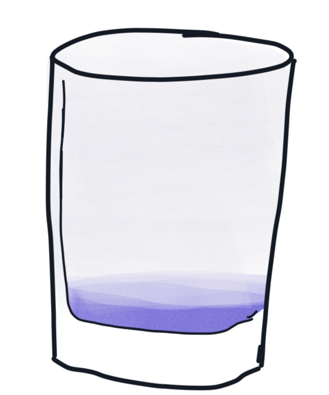 A glass that is very nearly empty