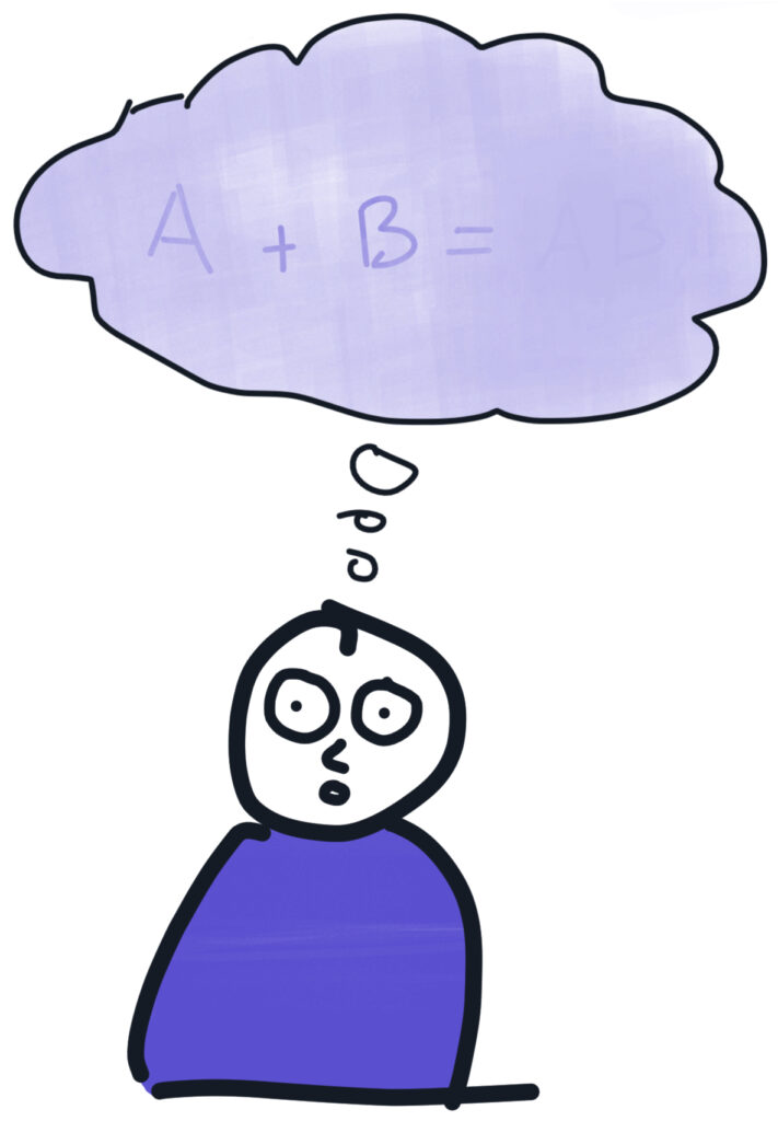 A loosely drawn human figure with a focal point on the chest representing a body holding internal pressure or emotional tension—suggesting an unresolved feeling that has not yet been consciously expressed.